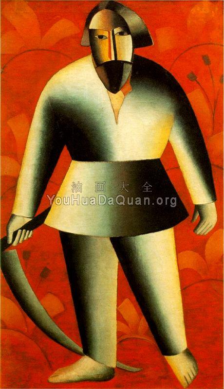 Reaper on Red Background - 卡兹米尔·马列维奇